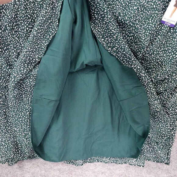 Joie Dress Womens XXL 2X Green White Dot Long Sleeve Lined Boho Peasant Buttons - Picture 7 of 10